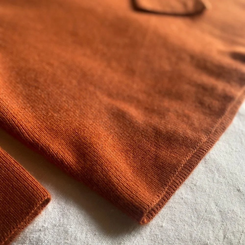 Dusan Womens Orange Silk and Cashmere Sweater Sz Large Lagenlook Luxury Designer - Picture 3 of 12